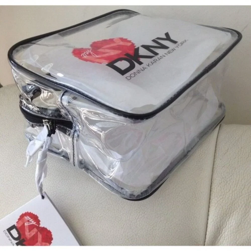 Donna Karan DKNY MYNY Clear Cosmetic Case Bag Perfume Red Heart GWP NWT